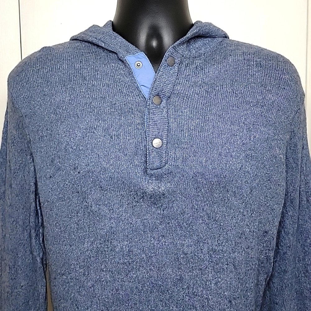 Michael Michael Kors Blue Quarter Snap Sweater Size L